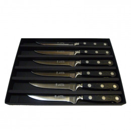 Boite 6 couteaux lames lisses noirs La Fourmi CLF6120