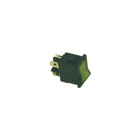Interrupeur lumineux vert 13x21 mm - 10a - 2 positions 8014025349664