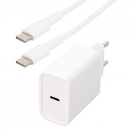 Kit chargeur mural usb-c/c 45w blanc - cable 2m Itc 308111