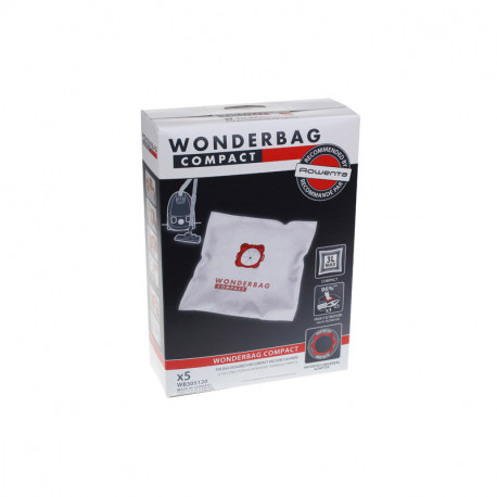 Sacs wonderbag compact boite de 5 sacs pour aspirateur Tefal WB305120