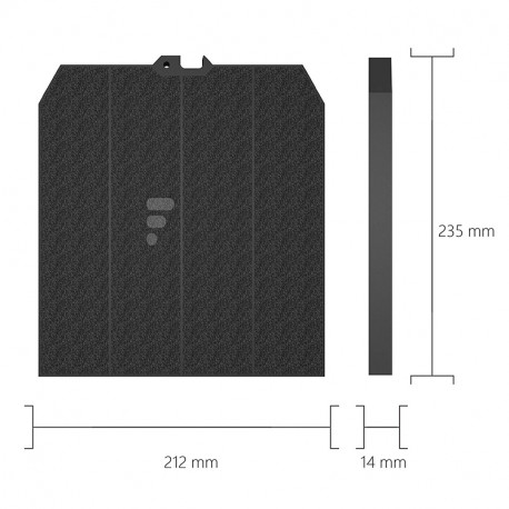 Filtre charbon hotte type 3 235x210x15 mm Liebherr 103050107