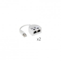 Coupleur/decoupleur rj45 x2 ethernet + tv Itc 302116