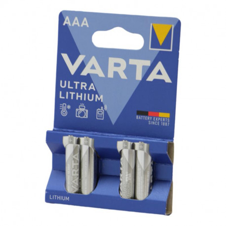 Pile lithium aaa blister de 4 piles Varta 6103301404