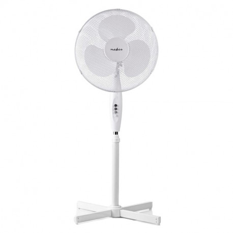 Ventilateur sur pied blanc diametre 40cm hauteur 120cm Nedis FNST10CWT40