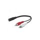 Adaptateur 2 rca m/1 jk 3.5 fs sous blister Itc 301583