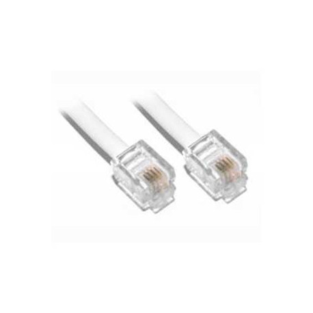 Cordon rj11 adsl 2m blanc longueur 2m - gaine plate Itc 3902
