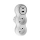 Biplite 16a + chargeurs usb a blanc/gris 2.4a Zenitech 190733