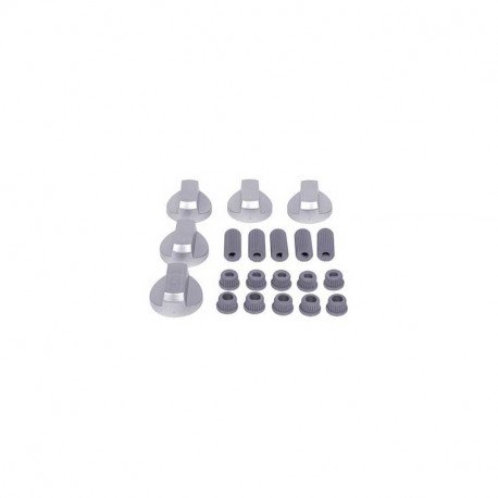 Kit de 4 manettes inox avec adaptateurs 6/8mm Multi-marques