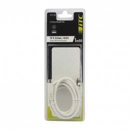 Cordon balun tv 9.52 / rj45 longueur 1.5m - fiche f/rj45 Itc 304482