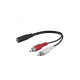 Adaptateur 2rca m/1 jack 3.5f longueur 0.20m - 2 rca m/jack Itc 301583