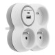 Prise triplite 16a chargeurs usb a+c Zenitech 190734