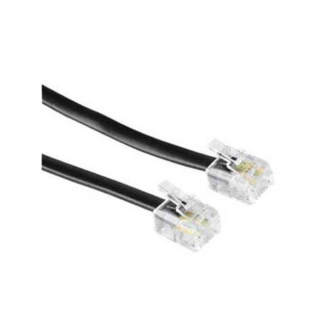 Cordon rj11 adsl 2m noir longueur 2m - gaine plate Itc 303912